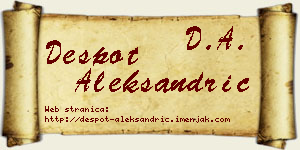 Despot Aleksandrić vizit kartica